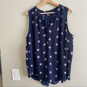 Mix by 41 Hawthorn 2X Blouse Navy pattern